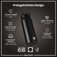 Fľaša na vodu Ion8 NFL 500 ml, nepriepustná, otváranie jednou rukou, uzamykateľná, vhodná do umývačky riadu, s držiakom, výklopné viečko 6