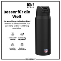 Fľaša na vodu Ion8 NFL 500 ml, nepriepustná, otváranie jednou rukou, uzamykateľná, vhodná do umývačky riadu, s držiakom, výklopné viečko 5