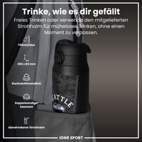 Fľaša na vodu Ion8 NFL 500 ml, nepriepustná, otváranie jednou rukou, uzamykateľná, vhodná do umývačky riadu, s držiakom, výklopné viečko 2
