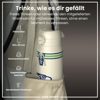 Termos din oțel inoxidabil ion8 NFL Seattle Seahawks cu pai, 750 ml, etanș, capac cu deschidere rapidă, lavabil în mașina de spălat vase 2