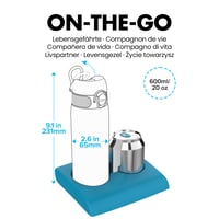 Nerezová fľaša ion8 600 ml, nepriepustná, otváranie jednou rukou, vhodná do umývačky riadu, s hráčskym motívom, ľahká fľaša na pitie s výklopným vekom 3