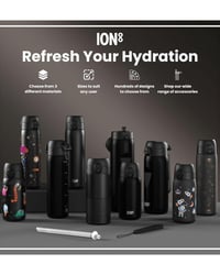 Nerezová fľaša ion8 600 ml, nepriepustná, otváranie jednou rukou, vhodná do umývačky riadu, s hráčskym motívom, ľahká fľaša na pitie s výklopným vekom 9