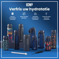 Nerezová termoska ion8 320 ml, nepriepustná, otváranie jednou rukou, vhodná do umývačky riadu, vyklápacie viečko, rukoväť na prenášanie, tmavomodrá 9