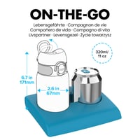 Nerezová termoska ion8 320 ml, nepriepustná, otváranie jednou rukou, vhodná do umývačky riadu, vyklápacie viečko, rukoväť na prenášanie, tmavomodrá 4