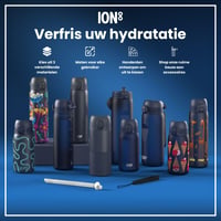 Butilă Termos din Oțel Inoxidabil ion8, 500 ml, Etanșă, Deschidere cu o singură mână, Lavabilă în mașina de spălat vase, Mâner pentru transport, Model cu flori 7