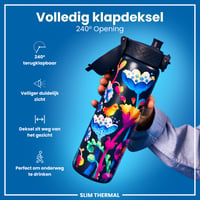 Butilă Termos din Oțel Inoxidabil ion8, 500 ml, Etanșă, Deschidere cu o singură mână, Lavabilă în mașina de spălat vase, Mâner pentru transport, Model cu flori 4