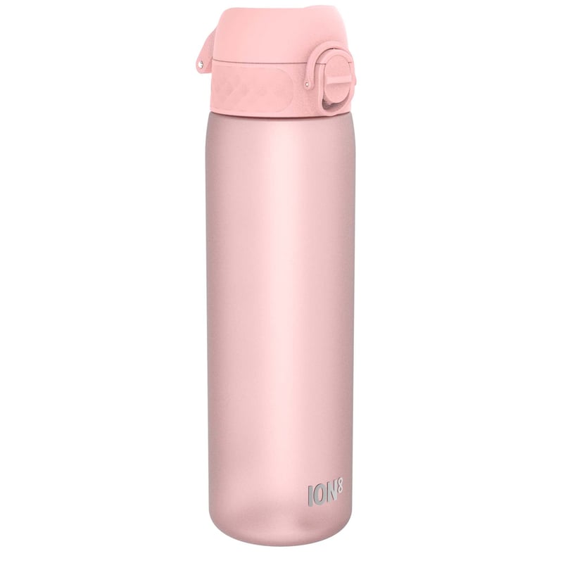 Fľaša na vodu ion8 Slim 500 ml - Ružové kvety, bez BPA, nepriepustná, otváranie jednou rukou, vhodná do umývačky riadu, klimaticky neutrálna