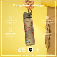 Bidon sport ion8 500 ml, etanș, deschidere cu o singură mână, fără BPA, compatibil cu mașina de spălat vase, capac cu clapetă, mâner de transport 6