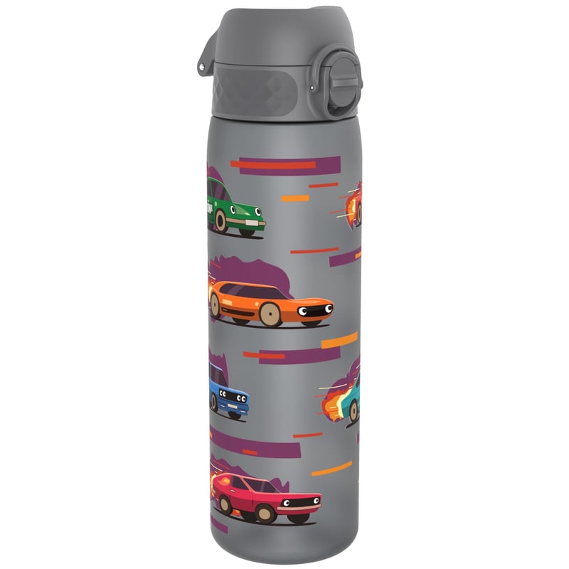 Bidon sport ion8 500 ml, etanș, deschidere cu o singură mână, fără BPA, compatibil cu mașina de spălat vase, capac cu clapetă, mâner de transport