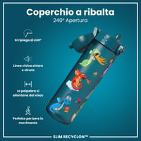 Fľaša na vodu Ion8 odolná proti vytečeniu, 500 ml, motív vodného draka, otváranie jednou rukou, bez BPA, vhodná do umývačky riadu, uzamykateľné viečko s držadlom na prenášanie 4