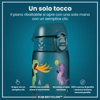Fľaša na vodu Ion8 odolná proti vytečeniu, 500 ml, motív vodného draka, otváranie jednou rukou, bez BPA, vhodná do umývačky riadu, uzamykateľné viečko s držadlom na prenášanie 3