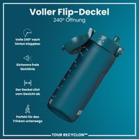Sticlă sport ion8 etanșă 750 ml – Verde petrol, fără BPA, ușor de deschis, lavabilă în mașina de spălat vase, cu închidere de siguranță și mâner de transport 4