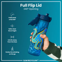 Fľaša na vodu Ion8 500 ml s motívom dinosaurov – nepriepustná, bez BPA, vhodná do umývačky riadu, uzamykateľné viečko, s rukoväťou, pre deti 4