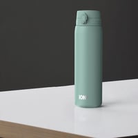 Ion8 Vákuum Izolált Rozsdamentes Acél Kulacs 1L, Szorítható, Egy Kézzel Nyitható, Sporthoz és Jógához - Turquoise, OneTouch 1.0 2