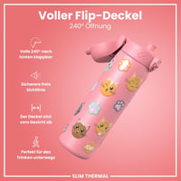 ion8 Vákuum Izolált Rozsdamentes Acél Kulacs 500ml, Szivárgatásmentes, Egykezes Nyitás, Macska Mintás - Evo, Insulated Steel 4