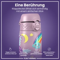 Detská vákuovo izolovaná fľaša na vodu ion8 z nehrdzavejúcej ocele, 500 ml, nepriepustná, ovládanie jednou rukou — drobná preliačina a známky používania (stav: pozri 2. obrázok) 6