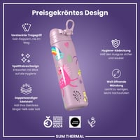 Detská vákuovo izolovaná fľaša na vodu ion8 z nehrdzavejúcej ocele, 500 ml, nepriepustná, ovládanie jednou rukou — drobná preliačina a známky používania (stav: pozri 2. obrázok) 9