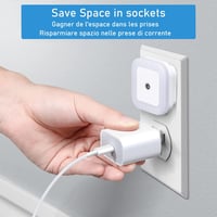 IOSICAM Éjszakai Fény Gyerekeknek 3 Darabos Szett - Kék LED Éjjeli Lámpa Alkonykapcsolóval Hálószobába 6