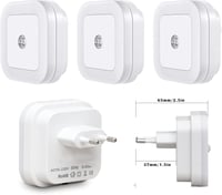 IOSICAM Éjszakai Fény Gyerekeknek 3 Darabos Szett - Kék LED Éjjeli Lámpa Alkonykapcsolóval Hálószobába 7