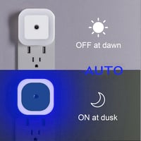 IOSICAM Éjszakai Fény Gyerekeknek 3 Darabos Szett - Kék LED Éjjeli Lámpa Alkonykapcsolóval Hálószobába 2