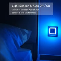 IOSICAM Éjszakai Fény Gyerekeknek 3 Darabos Szett - Kék LED Éjjeli Lámpa Alkonykapcsolóval Hálószobába 3