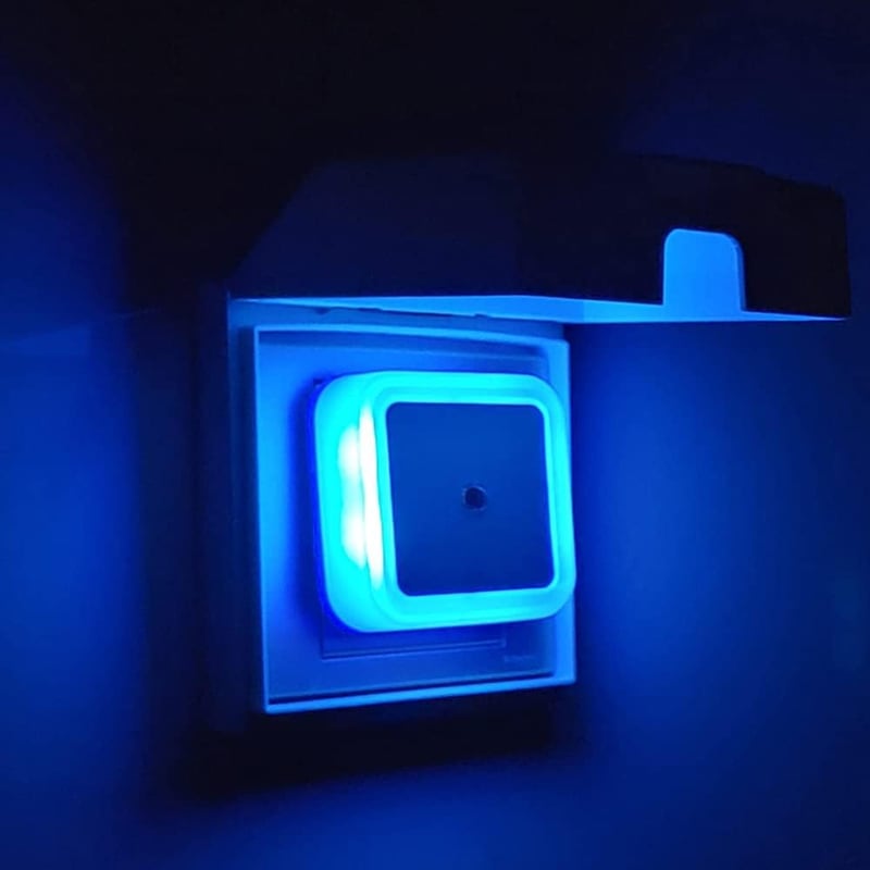 IOSICAM Éjszakai Fény Gyerekeknek 3 Darabos Szett - Kék LED Éjjeli Lámpa Alkonykapcsolóval Hálószobába