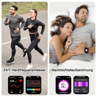 Inteligentné hodinky IOWODO pre mužov a ženy, 1,91" HD displej, Bluetooth hovory, krokomer, monitor srdcového tepu, monitor spánku, SpO2, 110+ športových režimov, vodotesnosť IP68, fitness tracker pre Android a iOS 6