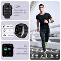 Inteligentné hodinky IOWODO pre mužov a ženy, 1,91" HD displej, Bluetooth hovory, krokomer, monitor srdcového tepu, monitor spánku, SpO2, 110+ športových režimov, vodotesnosť IP68, fitness tracker pre Android a iOS 3