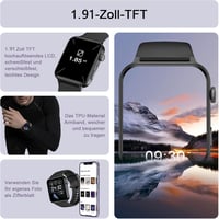 Inteligentné hodinky IOWODO pre mužov a ženy, 1,91" HD displej, Bluetooth hovory, krokomer, monitor srdcového tepu, monitor spánku, SpO2, 110+ športových režimov, vodotesnosť IP68, fitness tracker pre Android a iOS 2