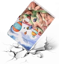 iPad Pro 10,9" Bőr Pénztárcás Tok, Kártya- és Ceruzatartóval, Léghajó Mintával 2
