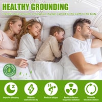 Cearșaf de împământare iPalamila 193x203 cm, saltea cu 10% fibră de argint și 90% bumbac organic, covoraș de împământare pentru wellness natural, alb 2