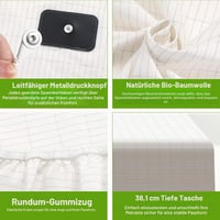 Cearșaf de împământare iPalamila 193x203 cm, saltea cu 10% fibră de argint și 90% bumbac organic, covoraș de împământare pentru wellness natural, alb 4