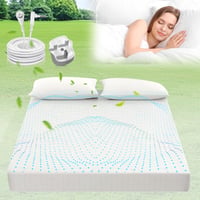Cearșaf de împământare iPalamila 193x203 cm, saltea cu 10% fibră de argint și 90% bumbac organic, covoraș de împământare pentru wellness natural, alb 1