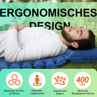 Saltea de camping gonflabilă iParaAiluRy 120x200 cm cu pernă, saltea pneumatică ultralight pentru 2 persoane pentru camping, drumeții, cu pompă de picior 2