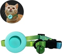 iPCA Macska Nyakörv AirTag Tartóval - Állítható Méret (19-27 cm) - Apple Nyomkövető Tok - GPS Tartó Kültéri Követéshez - Zöld 6