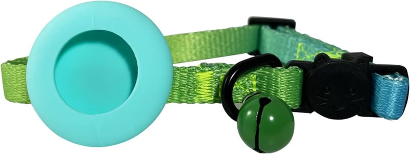 iPCA Macska Nyakörv AirTag Tartóval - Állítható Méret (19-27 cm) - Apple Nyomkövető Tok - GPS Tartó Kültéri Követéshez - Zöld