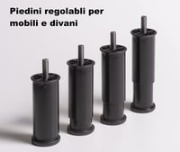 Set 4 picioare de mobilier reglabile IPEA - Înălțime 100-145 mm, extensie 45 mm - Picioare negre - Bucătărie, canapea, dulap 2