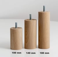 IPEA 4 bucăți picioare mobilier din lemn, înălțime 100 mm, pentru canapea, fotoliu, dulap, formă cilindrică, natur 4