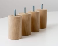 IPEA 4 bucăți picioare mobilier din lemn, înălțime 100 mm, pentru canapea, fotoliu, dulap, formă cilindrică, natur 6