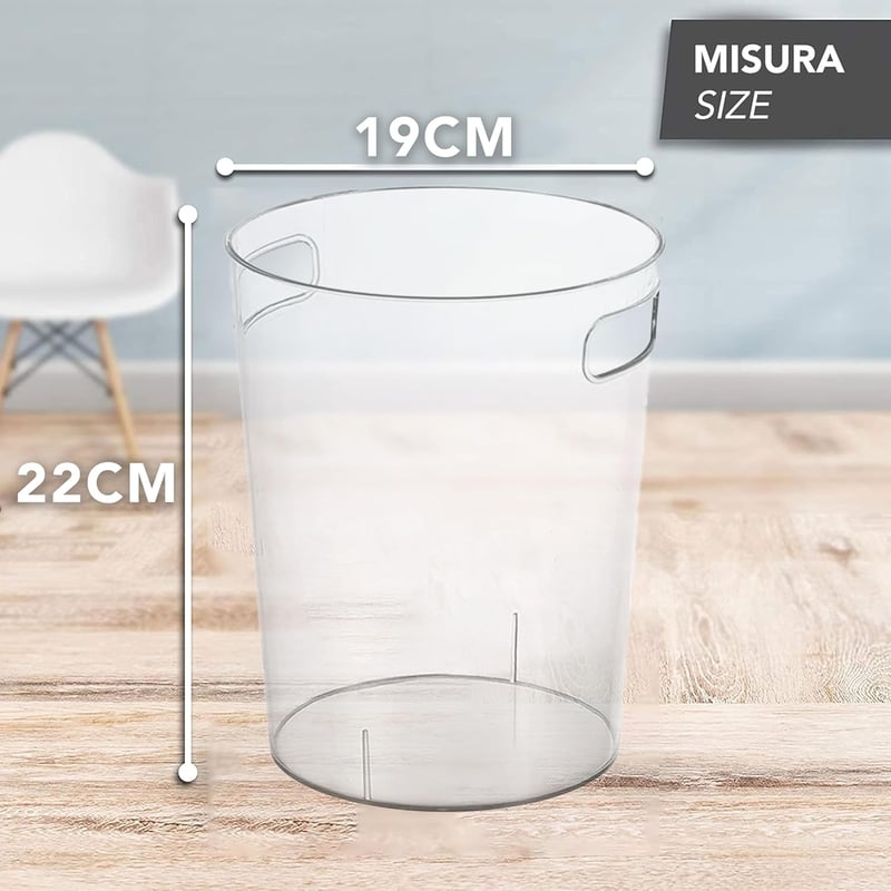 IPEA Átlátszó Szemetes Kuka 22x19 cm - Irodai és Otthoni Papírkosár