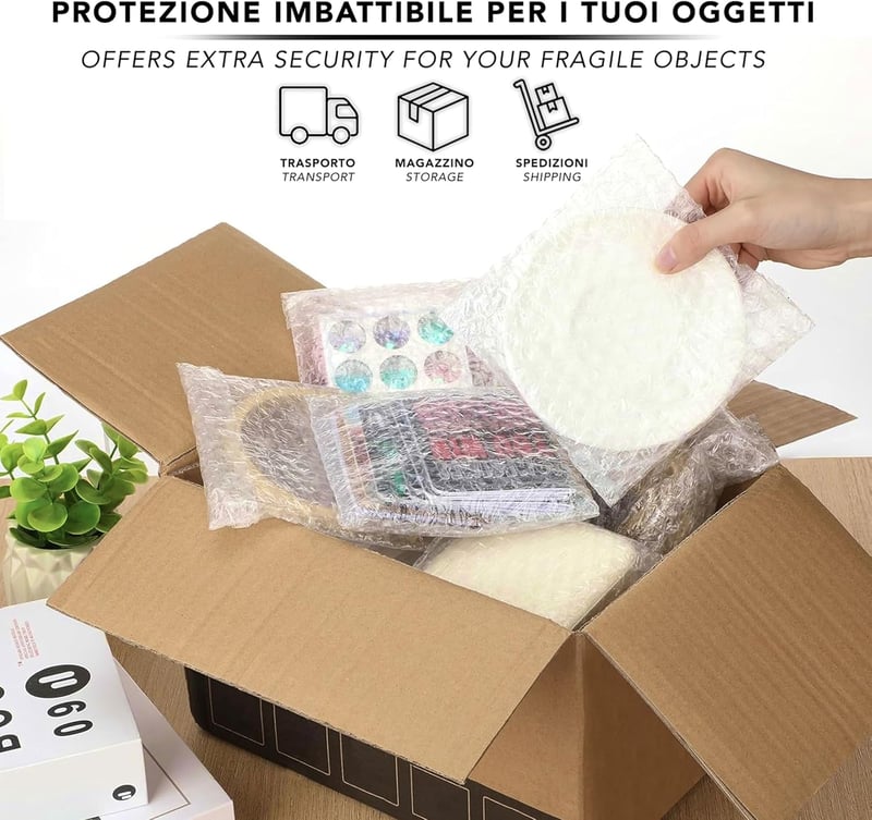 IPEA Buborékfólia 10m x 30cm Szállításhoz Csomagoláshoz Védelem Párnázás