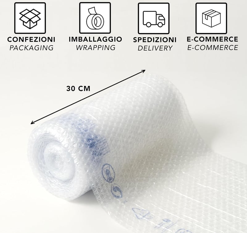 IPEA Buborékfólia 10m x 30cm Szállításhoz Csomagoláshoz Védelem Párnázás