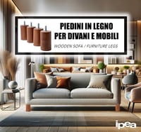 IPEA Nábytkové nohy, farba orech, valcové nohy z masívneho dreva, výška 100 mm, 4 ks, na pohovku, skriňu, kreslo, talianska výroba 3