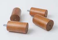 IPEA Nábytkové nohy, farba orech, valcové nohy z masívneho dreva, výška 100 mm, 4 ks, na pohovku, skriňu, kreslo, talianska výroba 5