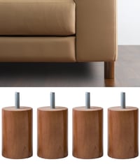 IPEA Nábytkové nohy, farba orech, valcové nohy z masívneho dreva, výška 100 mm, 4 ks, na pohovku, skriňu, kreslo, talianska výroba 1
