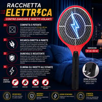 Elektrická plácačka na hmyz IPEA 21x52 cm – Plácačka na komáre a hmyz – Nabíjateľná zo siete – Ľahká prenosná lapačka hmyzu do domácnosti 2