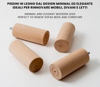 Súprava drevených nábytkových nôh IPEA pre pohovky a skrine – výška 140 mm – 4 ks surové drevené nohy pre kreslá a nábytok – skrutka M10 – minimalistický dizajn 7