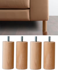 Súprava drevených nábytkových nôh IPEA pre pohovky a skrine – výška 140 mm – 4 ks surové drevené nohy pre kreslá a nábytok – skrutka M10 – minimalistický dizajn 1