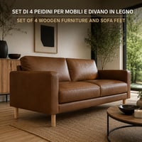 Súprava drevených nábytkových nôh IPEA pre pohovky a skrine – výška 140 mm – 4 ks surové drevené nohy pre kreslá a nábytok – skrutka M10 – minimalistický dizajn 10