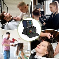 Geantă profesională pentru coafură IPEB, portabilă, organizator cu mai multe buzunare – Gri 6